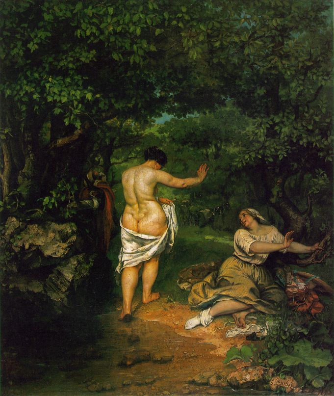 The dimples of Venus exemplified in a painting by Gustave Courbet