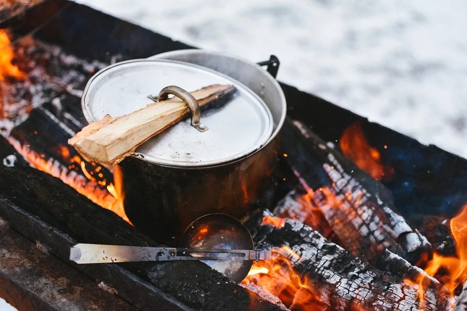 Blowing on hot food