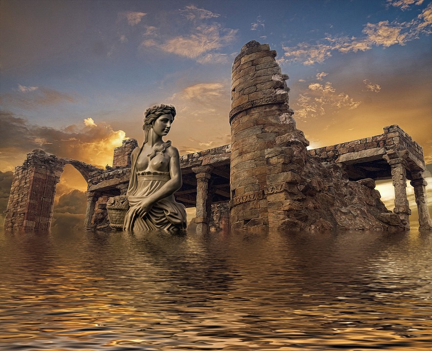 An imaginary drawing of Atlantis Continent
